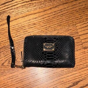Michael Kors Black Python Wallet Wristlet